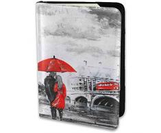 Romantik Ölgemälde Eiffelturm rot Leder Pass Fall Inhaber Cover Protector für die Reise