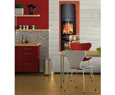 Wallario XXL Leinwandbild Kamin Romantik - 60 x 150 cm Brillante lichtechte Farben, hochauflösend, verzugsfrei