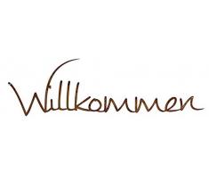 Rostikal | Edelrost Schriftzug Willkommen | Deko für Türkranz Hauseingang zum hängen| 35 x 9 cm | 1 STK.