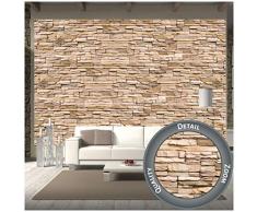 GREAT ART Fototapete – Steinoptik – 3D Wandbild Dekoration Stein-Tapete Mauer Wandverkleidung Steinwand Schiefer Sandstein Steinmauer Stonewall Wandtapete (336 x 238cm)