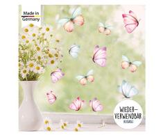 Wandtattoo Loft Fensterbild Frühling Ostern Schmetterlinge 25 STK. Im Set frühlingshafte Fensterdeko – Wiederverwendbare Fensteraufkleber / 1. DIN A4