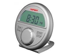 Leifheit Kurzzeitmesser Digital ProLine-Serie, praktischer Küchentimer misst zwei Zeiten parallel, Eieruhr mit einfacher Handhabung und Uhrfunktion, gut lesbares Display, kitchen timer, grau