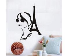 Turm Wandtattoo Vinyl Mädchen Reisen Paris Wandaufkleber Kunst Aufkleber Wandbilder Romantik Frankreich Wohnkultur 41x59cm