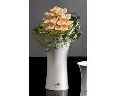 Porzellanvase Tulip weiß konkav 22 cm hoch Ø 13,5 cm von Sandra Rich