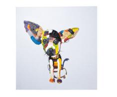Kare Ölbild Chihuahua, 30785, moderne handbemalte Wandbilder, handgemalter Hund, bunt (H/B/T) 100x100x4cm