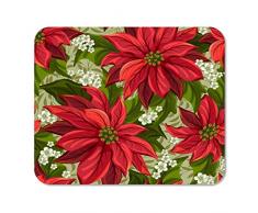 Mousepad Computer Notepad Office Red Christmas Wunderschöner Weihnachtsstern Muster Blume Pointsettia Viktorianische Pointsetta Home School Game Player Computer Arbeiter Zoll