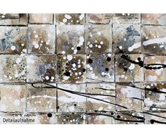 KunstLoft® Acryl Gemälde A Silver Lining 100x50cm | original handgemalte Leinwand Bilder XXL | Silber Rechtecke mit Grau Abstrakt | Wandbild Acrylbild Moderne Kunst einteilig mit Rahmen