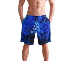 LORONA Adventsstern Weihnachten Boardshorts schnell trocknend Badehose Strand Bademode Gr. Verschiedene Größen, mehrfarbig