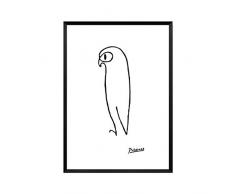 Minimalistischen Pablo Picasso Abstrakte Kindergarten Leinwand Malerei Tier Kunst Öl Poster Wandbild for Wohnzimmer Wohnkultur Hohe Qualität (Color : Eagle, Size (Inch) : 30x40cm no Frame)