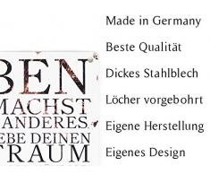 INTERLUXE WANDSCHILD Shabby Blechschild GESTERN WAR HIER NOCH AUFGERÄUMT Deko