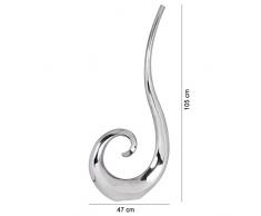 Wohnling Deko Vase groà CURVE L Aluminium modern mit 1 Ãffnung, Hohe Alu Blumenvase handgefertigt, GroÃe Dekovase für Blumen silber