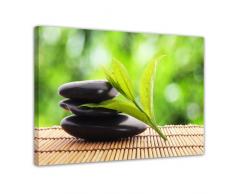 Wandbild - Zen Steine V - Bild auf Leinwand - 80x60 cm 1 teilig - Leinwandbilder - Bilder als Leinwanddruck - Geist & Seele - Asien - Wellness
