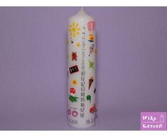 Geburtstagskerze Lebenslicht, Geburtskerze, Lebenskerze zur Geburt Nr.5, 25x6 cm Alle Motive 100% Handgefertigt