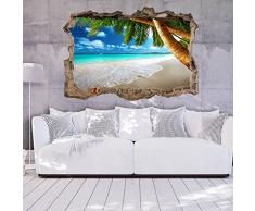 murando - 3D WANDILLUSION 210x150 cm Wandbild - Fototapete - Poster XXL - Loch 3D - Vlies Leinwand - Panorama Bilder - Dekoration - Strand Meer c-C-0106-t-a