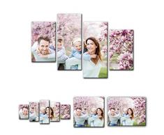 Mein Foto auf Leinwand - Personalisierbar mit Ihrem Wunschmotiv - 120x80 cm 4 teilig - SOFORT VORSCHAU - Eigenes Bild - Deine eigene individuelle Foto-Leinwand - Dein Wunschmotiv aufgespannt auf Bilderrahmen - einzigartige Geschenkidee,