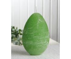 Rustik-Eikerze, durchgefärbt, groß, ca. 13 x 8,5 cm, apfelgrün