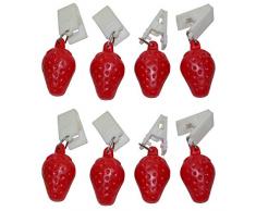 all-around24 Tischdeckenbeschwerer Tischtuchbeschwerer Tischdeckenklammer Tischdeckenhalter (8 Stück - Erdbeere)