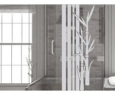 GRAZDesign 980210_40 Fenstertattoo Streifen mit Bambus - Pflanzen | Fensteraufkleber für Badzimmer - Glastattoo für Dusche (105x40cm)
