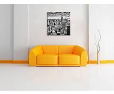 Monocrome, New York bei Tag, Format: 70x70 auf Leinwand, XXL riesige Bilder fertig gerahmt mit Keilrahmen, Kunstdruck auf Wandbild mit Rahmen, günstiger als Gemälde oder Ölbild, kein Poster oder Plakat