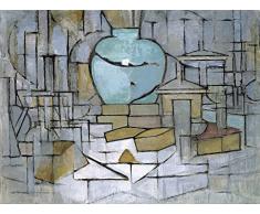 1art1 112293 Piet Mondrian - Stilleben Mit Ingwertopf, 1912 Poster Leinwandbild Auf Keilrahmen 40 x 30 cm