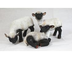 Dekofigur Schaf 3er Set Lamm Lämmchen Tierfigur Türdeko Garten Schwarz Weiß Osterdekoration Ostern