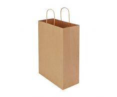 15 Stück Geschenktüten Papier Braun Kraftpapiertüte Mit Gedrehten Griffen Recycelbar Und Wiederverwendbar für Hochzeiten, Party, Geburtstag, Weihnachten, Kraft Staubbeutel, 270x210x140mm