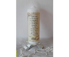 Hochzeitskerze-Traukerze-Brautkerze mit Spruch in gold, Hochzeitsgeschenk.