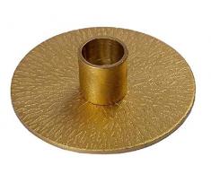 Kerzenleuchter für Spitzkerzen mit konischen Fuß auf Sternplatte mit Kerzentülle in Gold