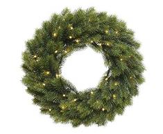 Weihnachtlicher & Hochwertiger LED Tannenkranz/Klassischer Türkranz Beleuchtet - Ø 40cm - Batteriebetrieben - Weihnachtskranz/Hängekranz / Tischkranz - Künstlicher Kranz Tanne - Weihnachten