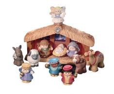 Fisher-Price J4506 - Little People Weihnachtskrippe Geschenkset, mit 11 Figuren und 5 Zubehörteilen, ab 12 Monaten