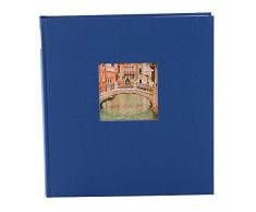 Goldbuch Fotoalbum mit Fensterausschnitt, Bella Vista, 25 x 25 cm, 60 weiße Seiten mit Pergamin-Trennblättern, Leinen, Blau, 24895