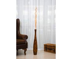 Leewadee Große Bodenvase für Dekozweige hohe Standvase Design Holzvase 75 cm, Mangoholz, braun