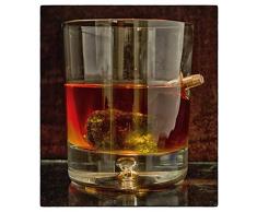 Einzigartiges Geschenk .Tumbler.Whiskyglas mit realem Projektil Cal.308 Glas mit Kugel