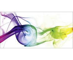 Artland Qualitätsbilder I Glasbilder Deko Glas Bilder 100 x 50 cm Abstrakte Motive Gegenstandslos Digitale Kunst Bunt D8RS Rauch - Abstrakt