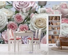 Komar - Fototapete FLORAISON - 368 x 254 cm - Tapete, Wand, Dekoration, Wandbelag, Wandbild, Wanddeko, Rosen, Rosenstrauß, Herbst - 8-736