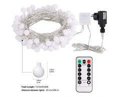 Lichterkette strombetrieben B-right 100 LED Globe Lichterkette, Lichterkette bunt, Innen- Außen Lichterkette glühbirne Fernbedienung,Weihnachtsbeleuchtung für Weihnachten Hochzeit Party Weihnachtsbaum