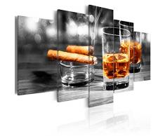 murando - Bilder 225x112 cm - Vlies Leinwandbild - 5 Teilig - Kunstdruck - modern - Wandbilder XXL - Wanddekoration - Design - Wand Bild - Whisky Zigarre 030106-15