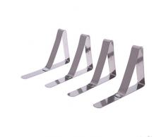 Hothap Tischdeckenklammer, 4er-Set Dick Edelstahl(Größe: 10.4 x 1.5 x 6.8cm) Cuisine Tischtuchhalter,Tischtuchklammern