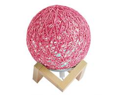 Saniswink-Wunderschöne, praktische Heimdekoration, Rattan-Ball, LED-Schreibtisch-Lampe, Nachtlicht, Geburtstagsgeschenk, Blau, Holz, Rose, 1