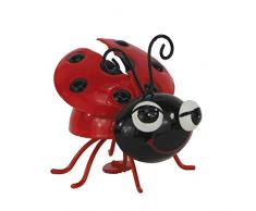 Dekofigur Metall Marienkäfer mit Magnetfuß , Gartenfigur , Metallfigur , Blechfigur