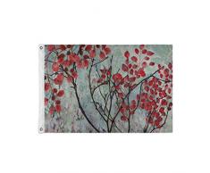 Benutzerdefiniertes Dekor Gartenflaggen Herbst Romantisches Ölgemälde aus rotem Blatt Haus Dekorative Flaggen 24 x 36 Zoll / 36 x 60 Zoll Bedrucktes, haltbares Polyester mit zwei Metallösen für den A