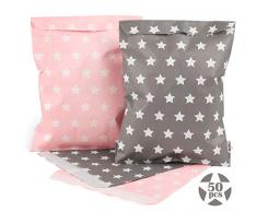 Sweelov 50 Stück Papiertüten Geschenktüten Sterne PAPIERTÜTEN TÜRKIS für Ostern Hochzeit Geburtstag Feier Parteien GRAU ROSA