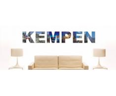 Wandtattoo farbige Wandschrift Städtename Kempen mit Sehenswürdigkeiten 120 x 18 cm Länge