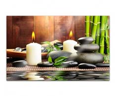 Acrylglasbilder 80x50cm Wellness Kerze Feng Shui Steine Bambus Acryl Bilder Acrylbild Acrylglas Wand Bild 14H982