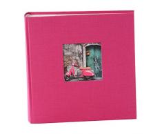 Goldbuch Fotoalbum mit Fensterausschnitt, Bella Vista, 25 x 25 cm, 60 weiÃe Seiten mit Pergamin-Trennblättern, Leinen, Pink, 24898