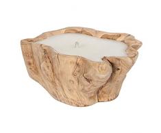 LEBENSwohnART Teak Kerze Vela ca. D35cm Teakschale Holzschale Schalenkerze Dekokerze Windlicht