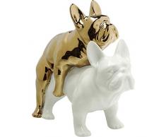 Kare Design Deko Figur Love Dogs, goldener und weißer Hund aus Porzellan, witziges Dekoobjekt, Dekofigur Hunde, Figur, Accessoires, (H/B/T) 17x11x20cm