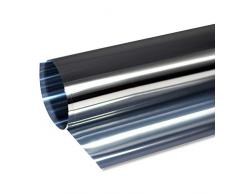 Rapid Teck® 6,25€/m² Prime selbstklebende Spiegelfolie Silber 200cm x 1,52m Kratzfest Sonnenschutzfolie UV Schutz Sichtschutzfolie 99% UV-Schutz selbstklebend Blickdicht