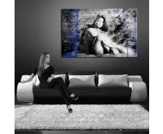 Bild auf LEINWAND AKT EROTIK GIRL abstrakt verschiedene Größen wählbar!!! gerahmt fertig auf HOLZRAHMEN Kunstdruck Wandbild auf Rahmen günstiger als Ölbild Gemälde/Poster/Plakat/kein Poster oder Plakat (100x70cm blau)