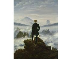 Artland Qualitätsbilder I Bild auf Leinwand Leinwandbilder Wandbilder 30 x 40 cm Menschen Mann Malerei Blau A1ZJ Der Wanderer über dem Nebelmeer